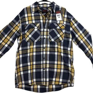 Five Brother Mens Plaid‎ Flannel Shirt Button Up Long Sleeve Work Wear Large